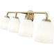 Norah 4 Light 32 inch Vintage Brass Bathroom Vanity Light Wall Light